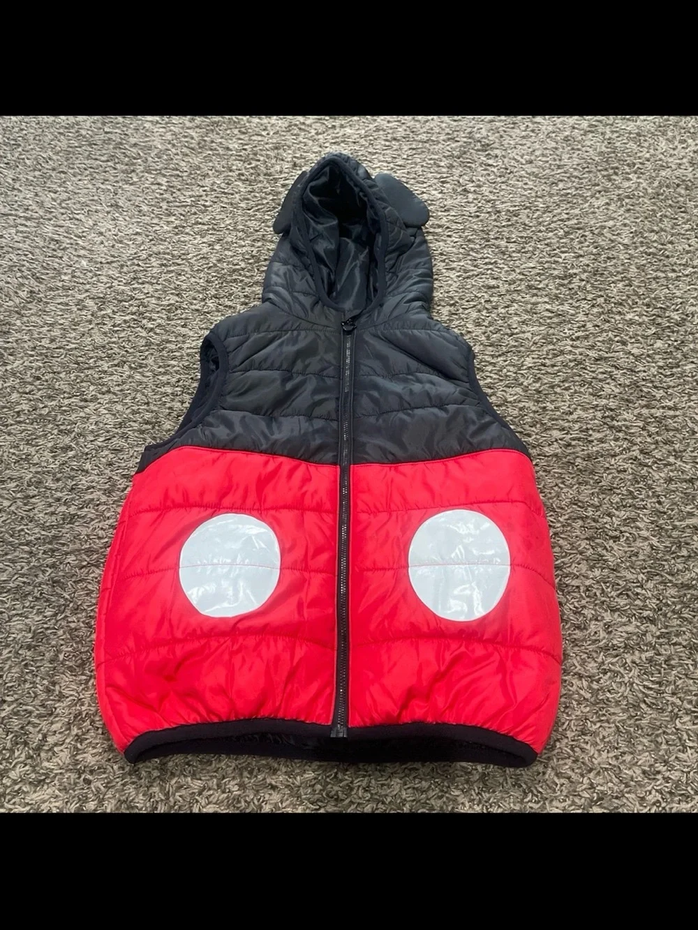 Disney parks, Mickey Mouse puffer vest with hood and ears kids large